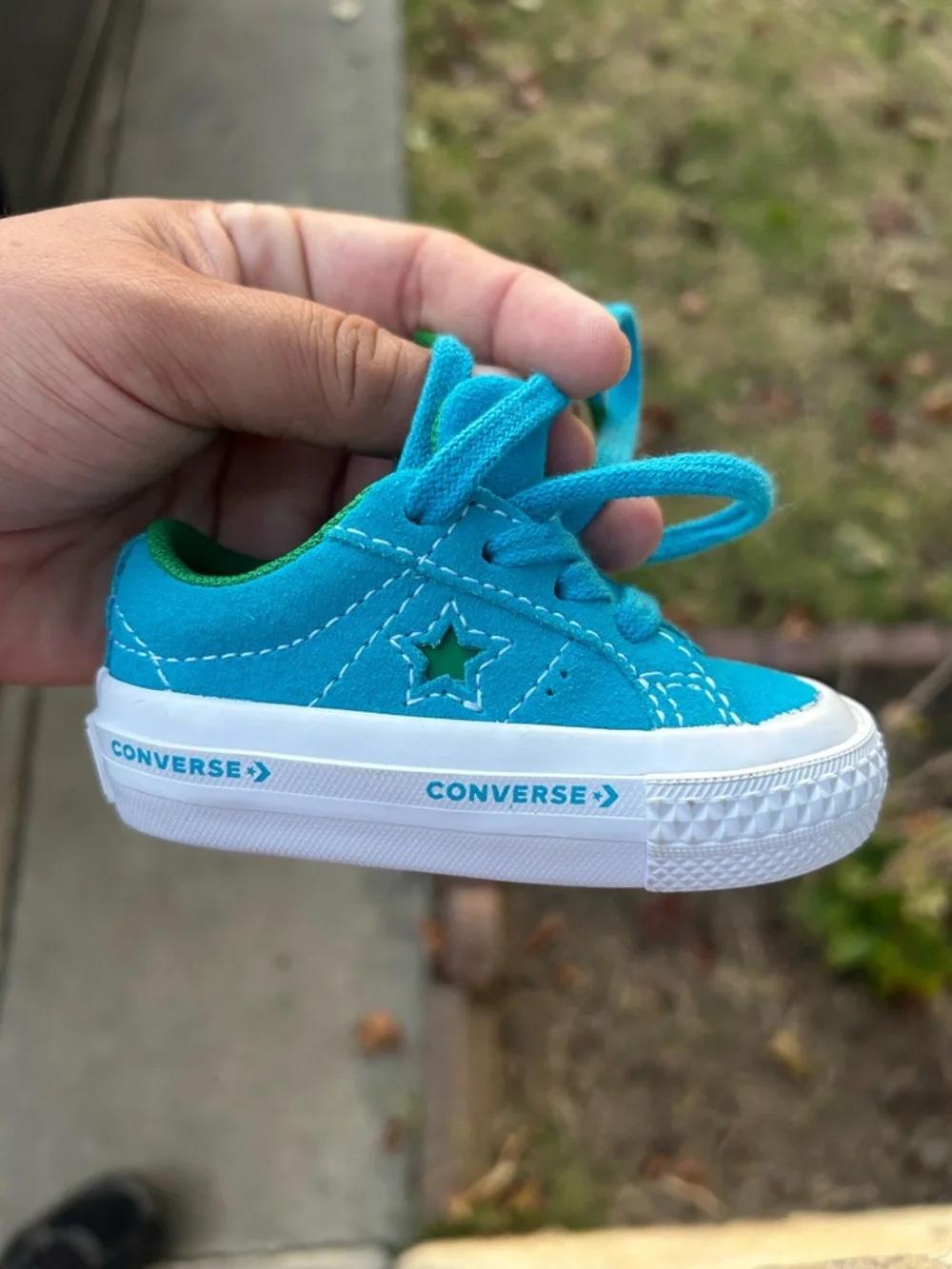 Converse Kids Teal and Green Low-Top Sneakers